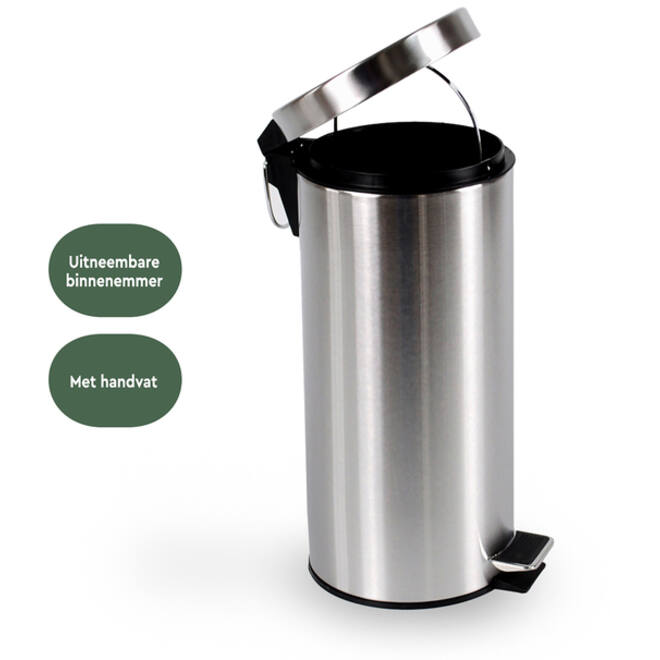 Pedaalemmer BRASQ 30 liter rvs