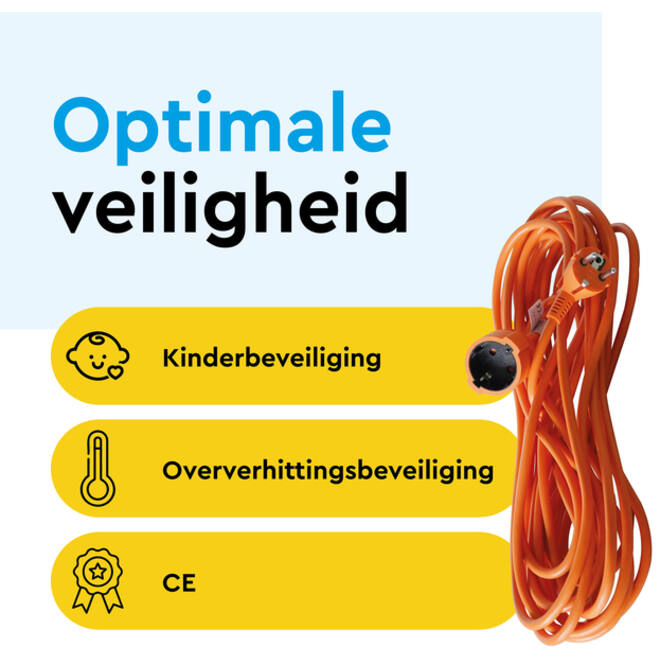 Verlengkabel BRASQ 20m oranje