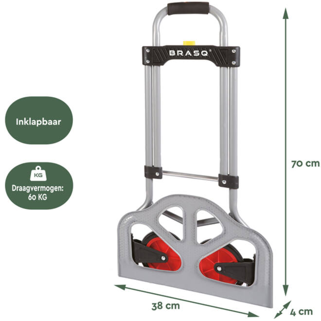 Steekwagen BRASQ Inklapbaar HT60 incl. bagagespin 60Kg