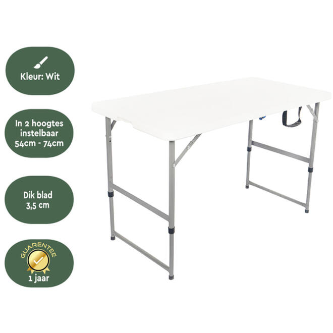 Vouwtafel BRASQ 120x60x74cm FC120 wit