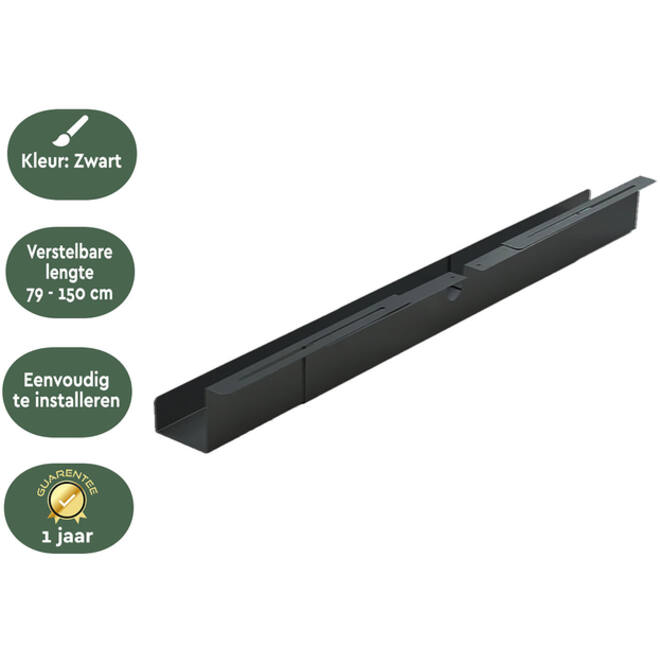 Kabelgoot BRASQ verstelbaar 75-150cm CT100 zwart