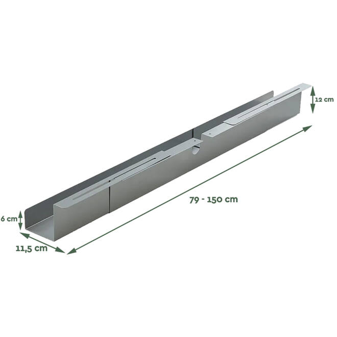 Kabelgoot BRASQ verstelbaar 75-150cm CT100 zilver
