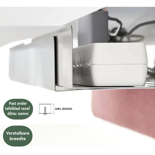 Kabelgoot BRASQ verstelbaar 75-150cm CT100 zilver