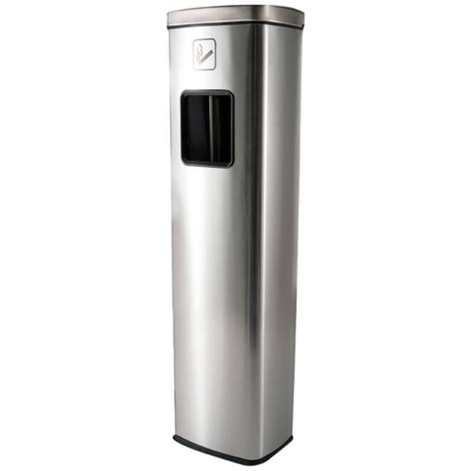 Afvalbak met asbak BRASQ 20 liter AT400 rvs