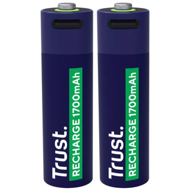 Batterij Trust USB-C oplaadbaar AA 2 stuks