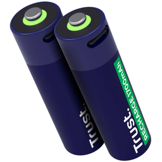 Batterij Trust USB-C oplaadbaar AA 2 stuks