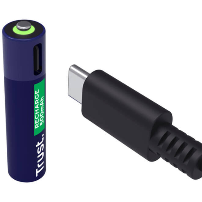 Batterij Trust USB-C oplaadbaar AAA 4 stuks