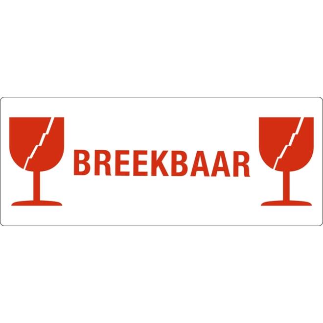 Waarschuwingsetiket IEZZY glas breekbaar 150mmx60mm 500 stuks