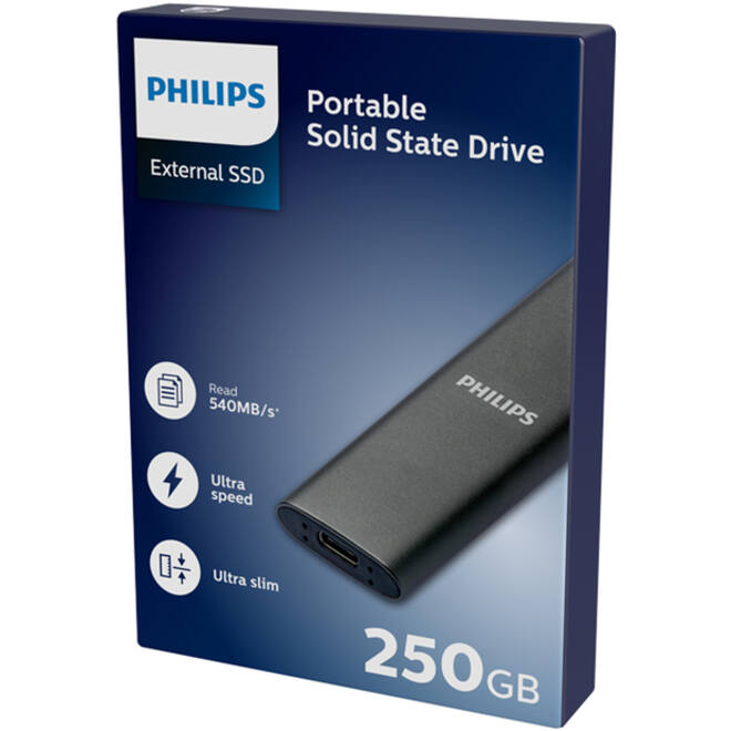 SSD Philips External 250 GB Ultra Speed Space Grey