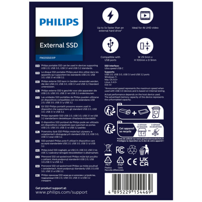 SSD Philips External 250 GB Ultra Speed Space Grey