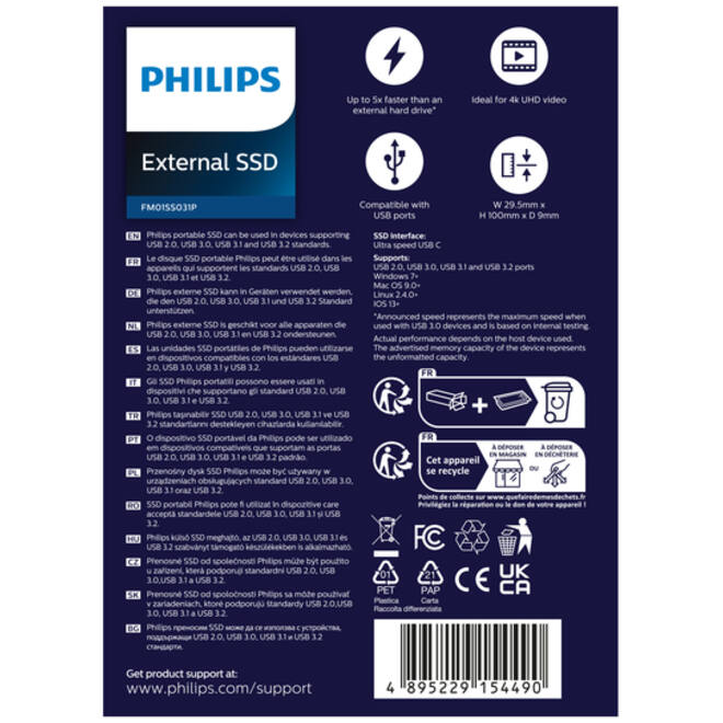 SSD Philips External 1TB Ultra Speed Space Grey