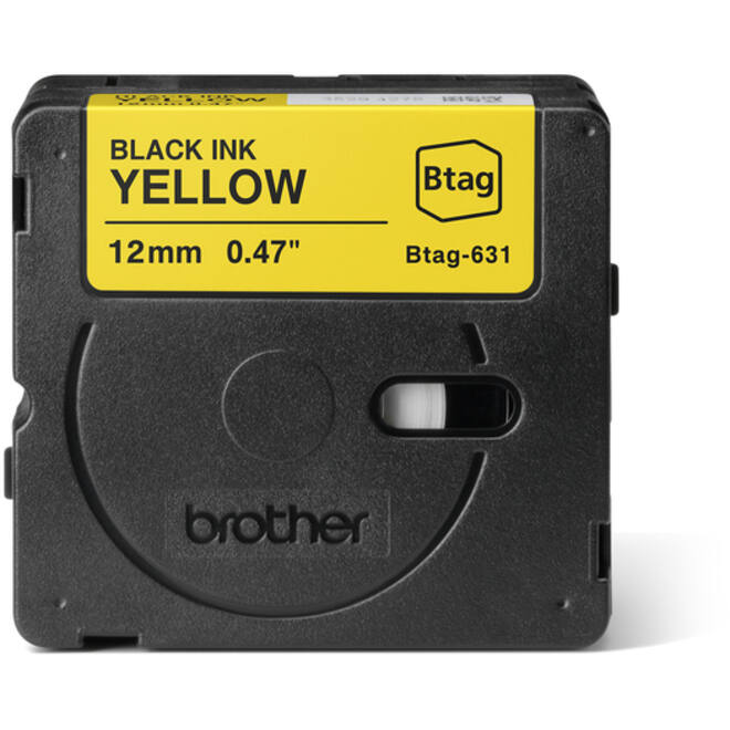 Labeltape Brother P-touch Btag-631 standaard 12mm zwart op geel
