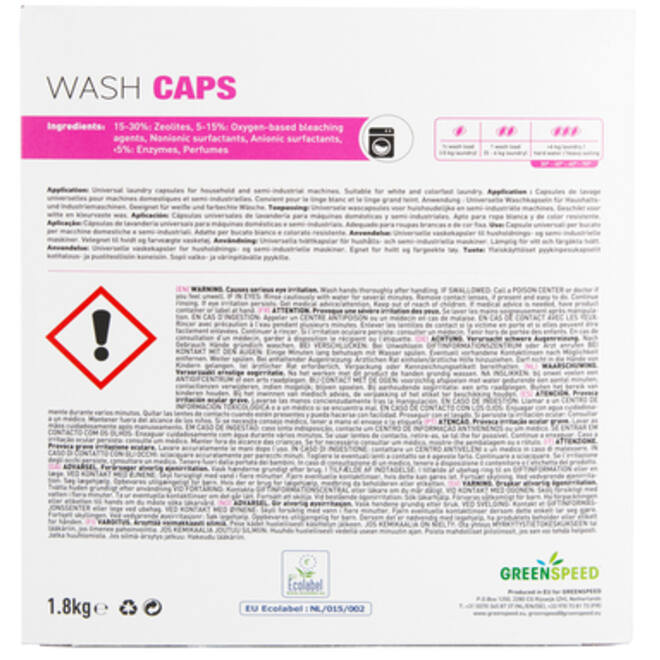 Wasmiddel Greenspeed Wash Caps universeel 80 stuks