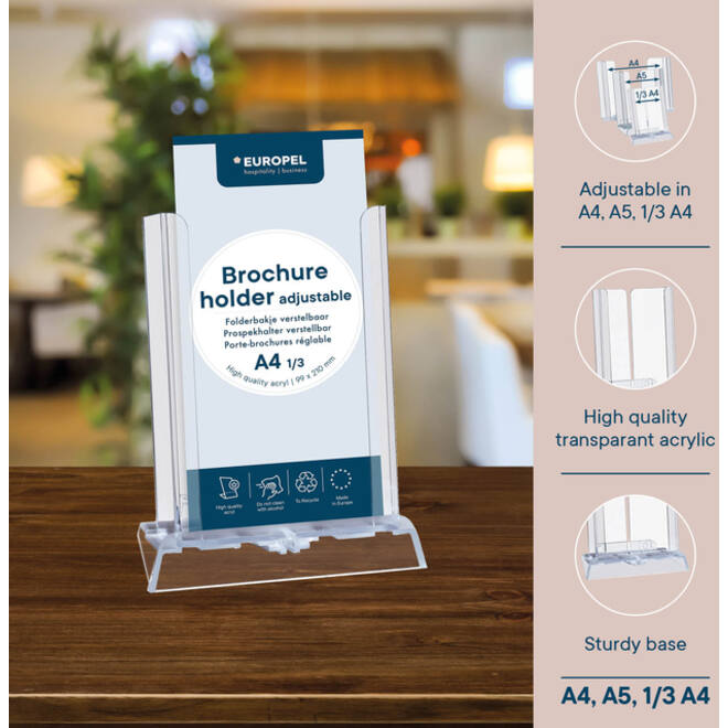 Folderhouder Europel verstelbaar A4, A5, 1/3 A4