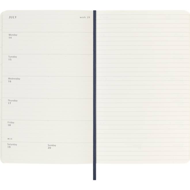 Agenda 2025/2026 Moleskine 18M Planner Weekly 7dagen/1pagina large sc sapphire blue