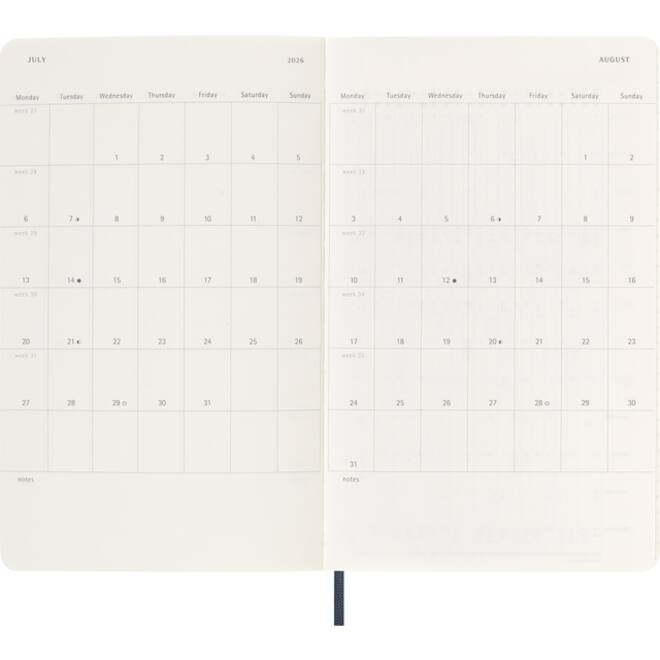 Agenda 2025/2026 Moleskine 18M Planner Weekly 7dagen/1pagina large sc sapphire blue