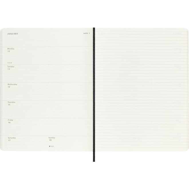 Agenda 2025/2026 Moleskine 18M Planner Weekly 7dagen/1pagina XL sc black