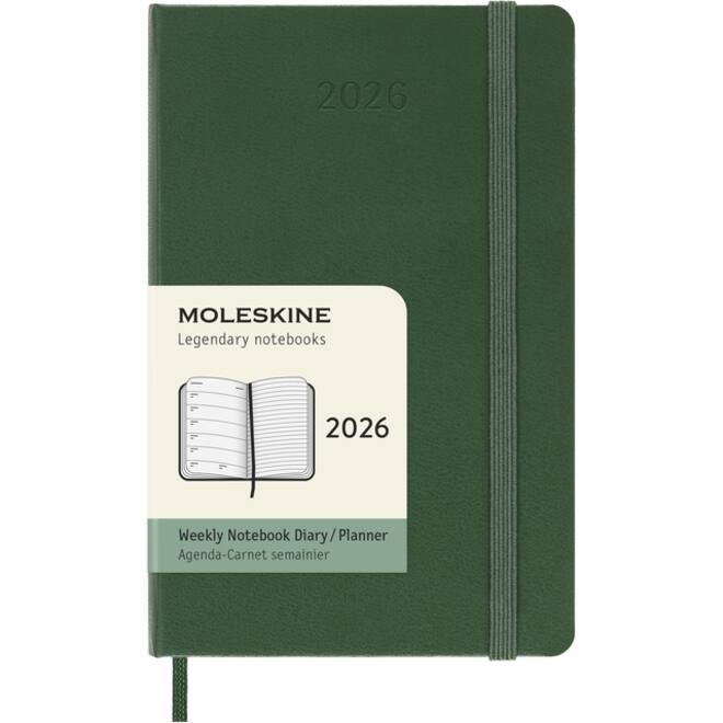 Agenda 2026 Moleskine 12M Planner Weekly 7dagen/1pagina pocket hc myrtle green