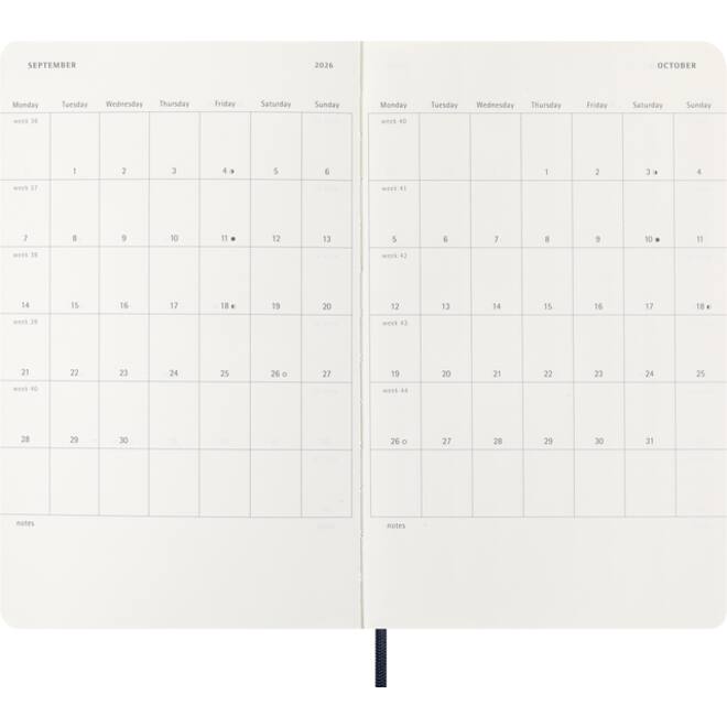 Agenda 2026 Moleskine 12M Planner Weekly 7dagen/1pagina large sc sapphire blue