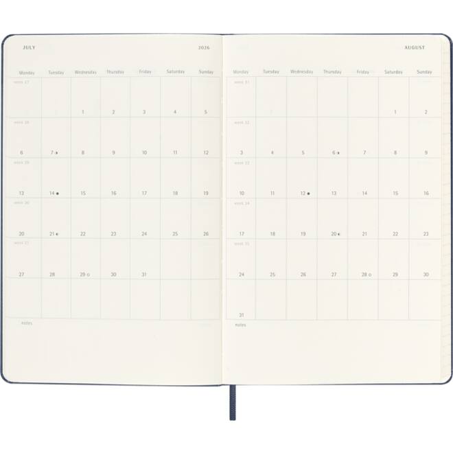 Agenda 2025/2026 Moleskine 18M Planner Weekly 7dagen/1pagina large hc sapphire blue