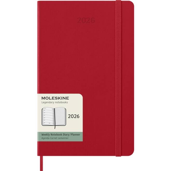 Agenda 2026 Moleskine 12M Planner Weekly 7dagen/1pagina large hc scarlet red
