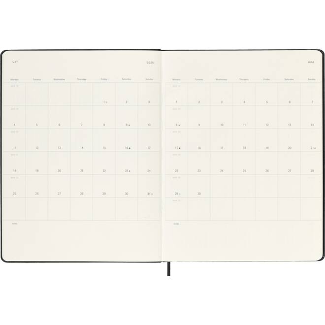 Agenda 2025/2026 Moleskine 18M Planner Weekly 7dagen/1pagina XL hc black