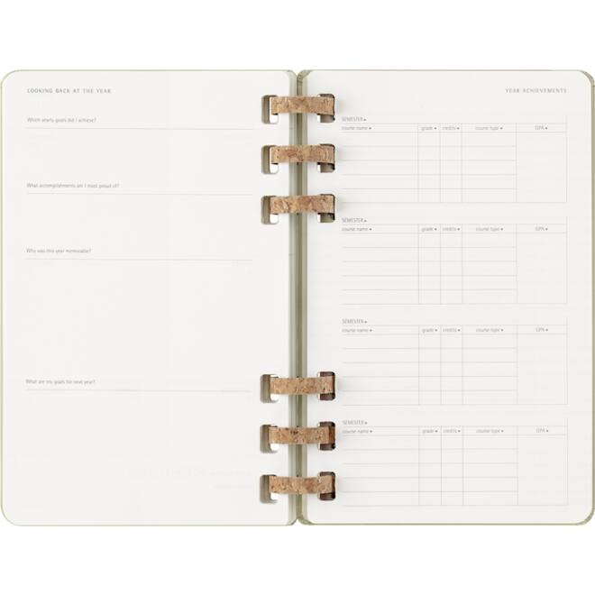 Agenda 2025/2026 Moleskine 12M Academic Weekly 7d/1p Myrtle large kiwi
