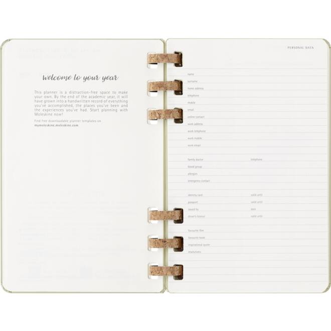 Agenda 2025/2026 Moleskine 12M Academic Weekly 7d/1p Myrtle large kiwi