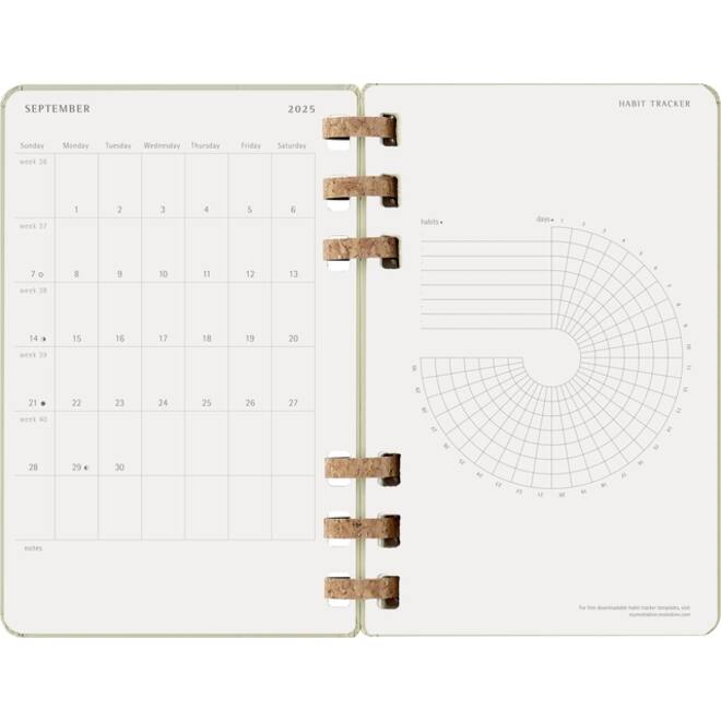 Agenda 2025/2026 Moleskine 12M Academic Weekly 7d/1p Myrtle large kiwi