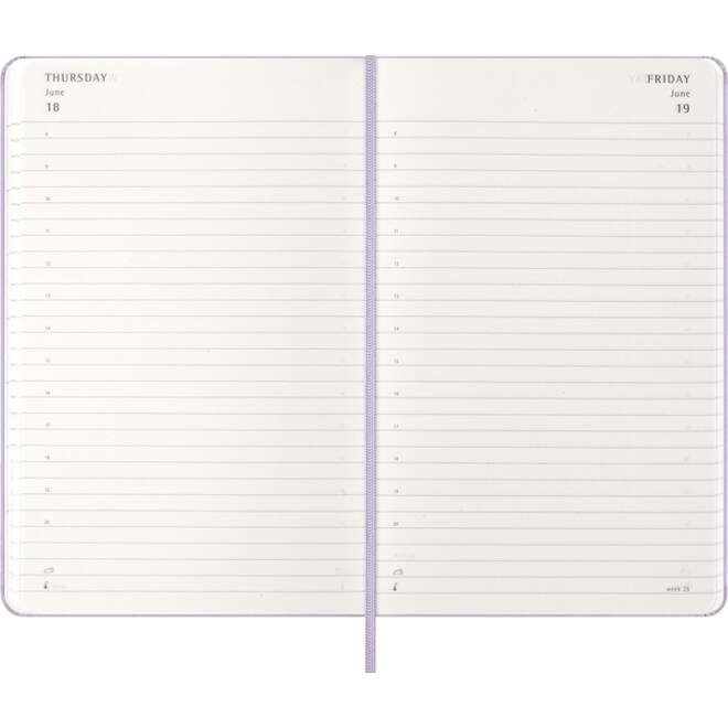 Agenda 2026 Moleskine 12M Planner Daily 1dag/1pagina large hc pastel lilac
