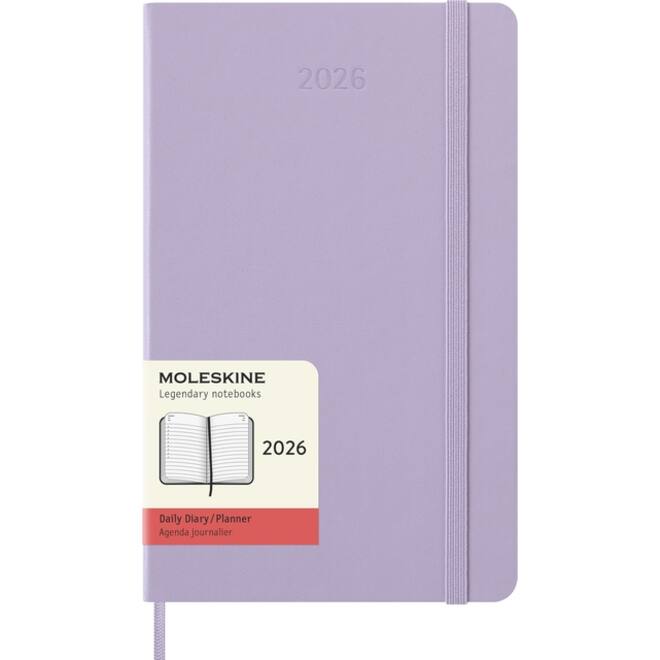 Agenda 2026 Moleskine 12M Planner Daily 1dag/1pagina large hc pastel lilac