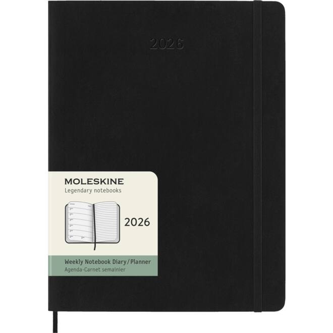Agenda 2026 Moleskine 12M Planner Weekly 7dagen/1pagina XL sc black