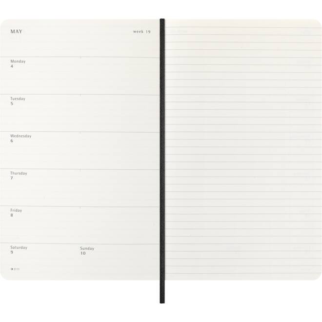 Agenda 2026 Moleskine 12M Planner Weekly 7dagen/1pagina large sc black