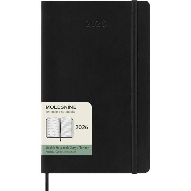 Agenda 2026 Moleskine 12M Planner Weekly 7dagen/1pagina large sc black