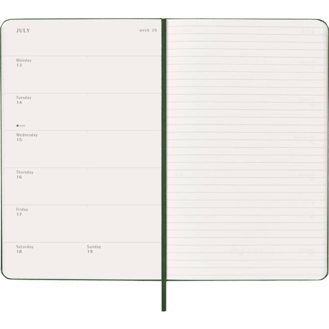 Agenda 2026 Moleskine 12M Planner Weekly 7dagen/1pagina large hc myrtle green
