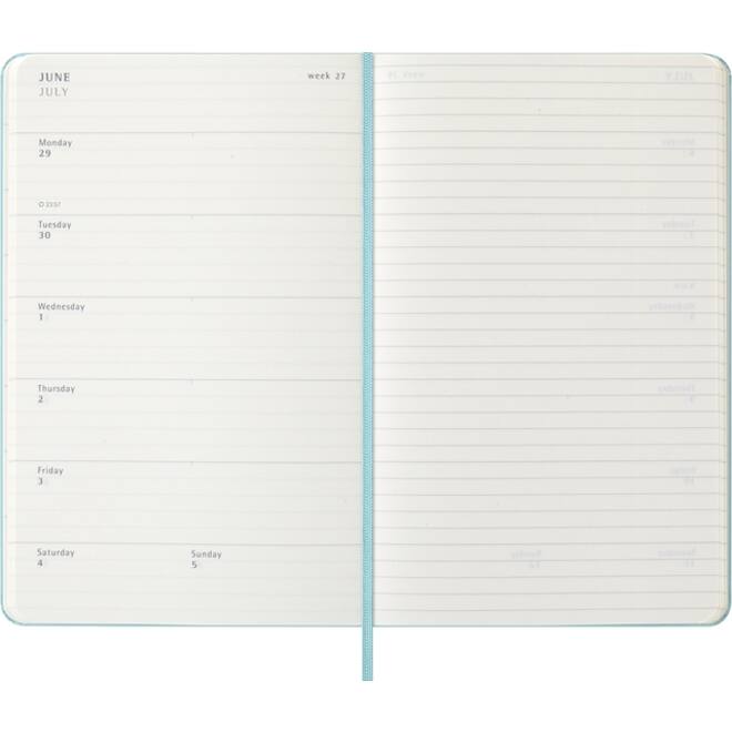 Agenda 2026 Moleskine 12M Planner Weekly 7dagen/1pagina large hc aquamarine