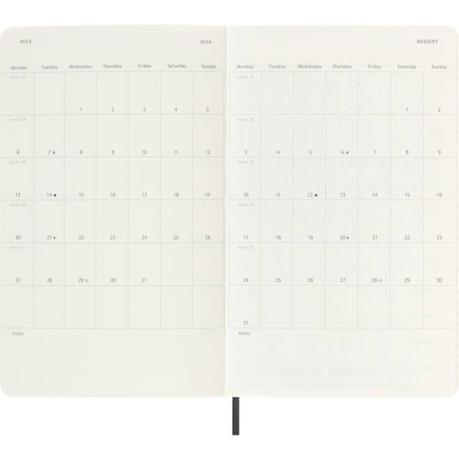 Agenda 2025/2026 Moleskine 18M Planner Weekly 7dagen/1pagina large sc black