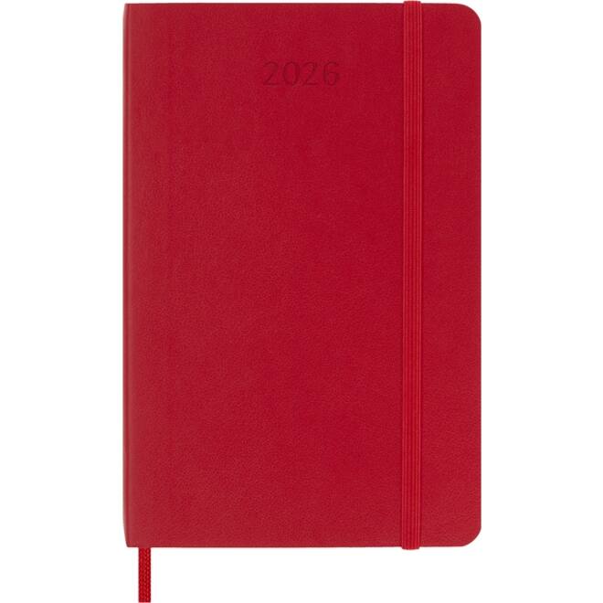 Agenda 2026 Moleskine 12M Planner Weekly 7dagen/1pagina pocket sc scarlet red