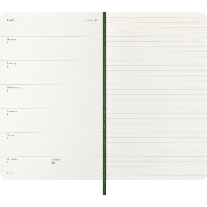 Agenda 2026 Moleskine 12M Planner Weekly 7dagen/1pagina large sc myrtle green