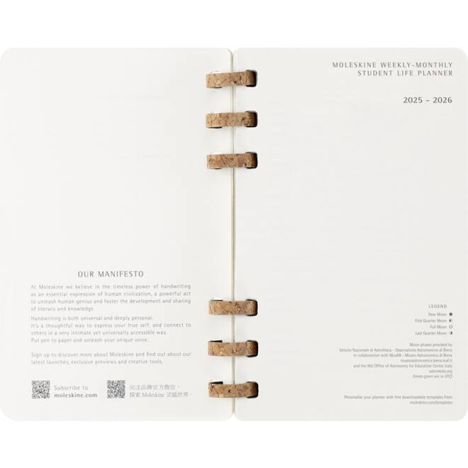 Agenda 2025/2026 Moleskine 12M Academic Weekly 7dagen/1pagina Myrtle large sc black