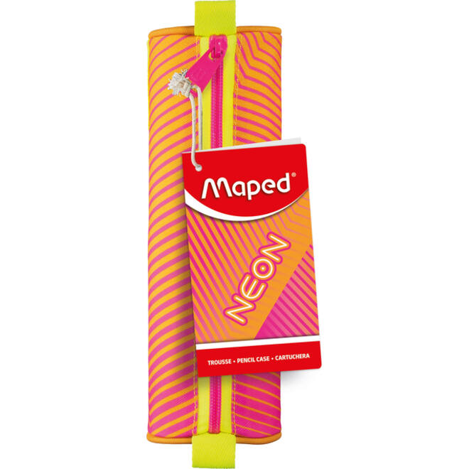 Etui Maped Neon rond oranje-roze