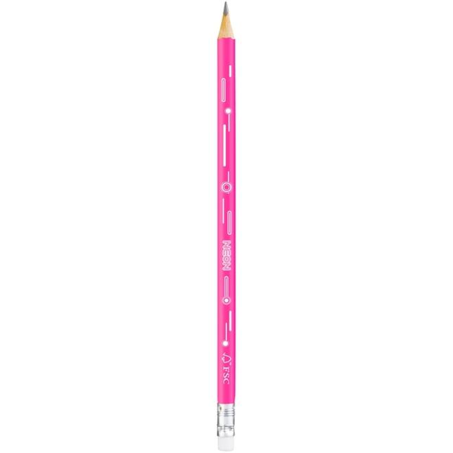 Grafietpotlood Maped Neon met gum pot à 72 stuks assorti