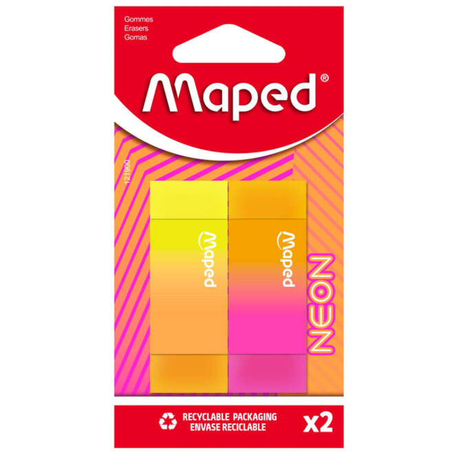 Gum Maped Neon set à 2 stuks assorti
