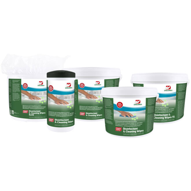 Desinfectiedoekjes Dreumex Disinfectant & Cleaning navulling 800 stuks wit