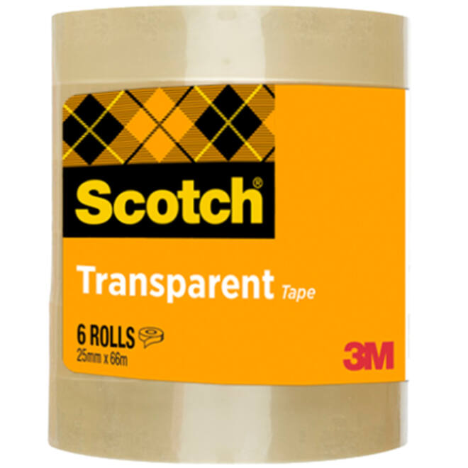 Plakband Scotch 508 25mmx66m transparant 6 rollen