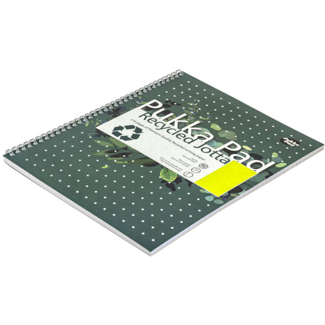 Collegeblok Pukka Pad Jotta Recycled A4 lijn 4-gaats 110 pagina's 80gr groen