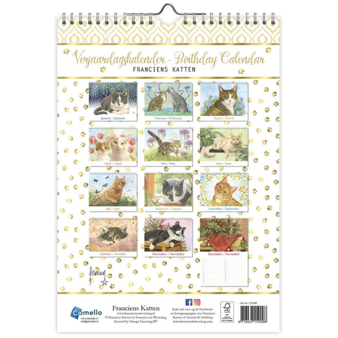 Verjaardagskalender Franciens Katten "Jeroen" A4