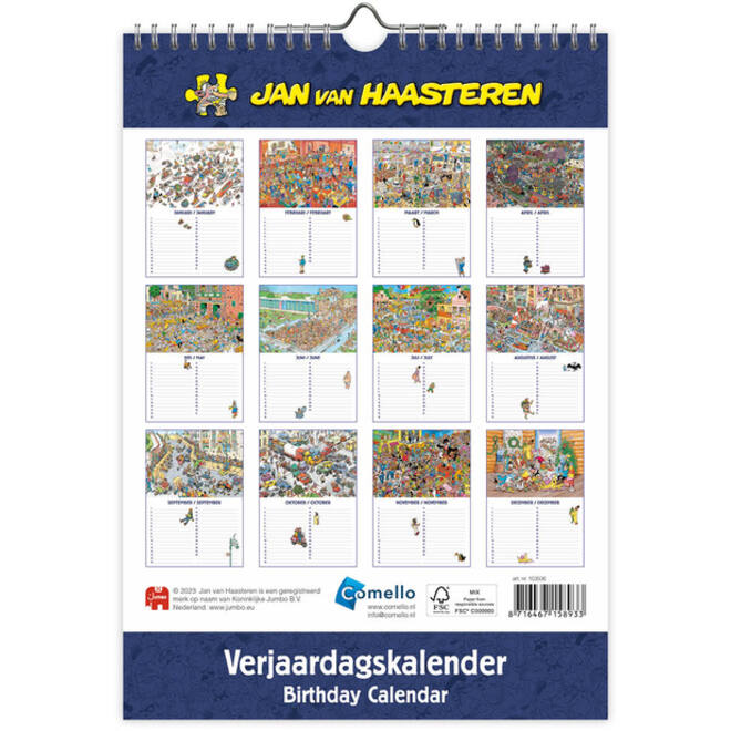Verjaardagskalender Jan van Haasteren A4
