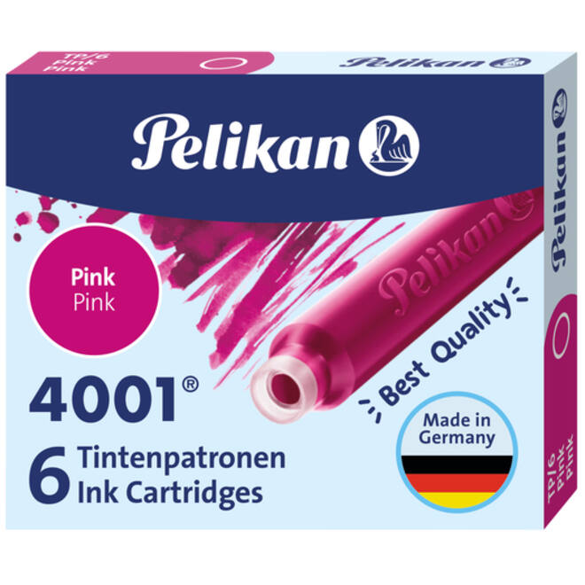 Inktpatroon Pelikan 4001 roze 6 stuks