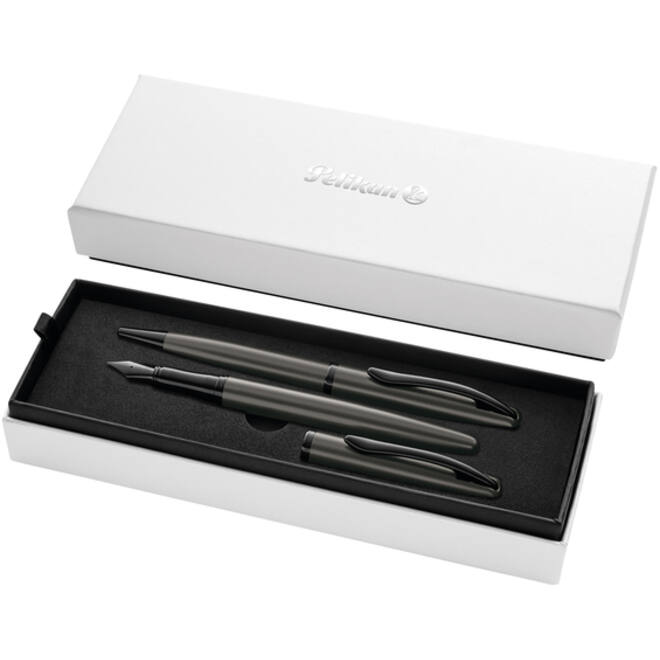 Schrijfset Pelikan Jazz Noble Elegance K36+P36 metaal stone